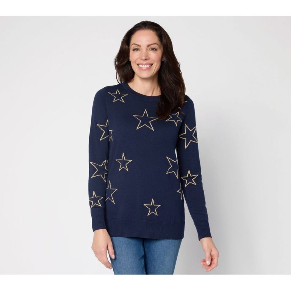 Belle by Kim Gravel Women's Top Plus Sz Sweater 3X Make Your Blue